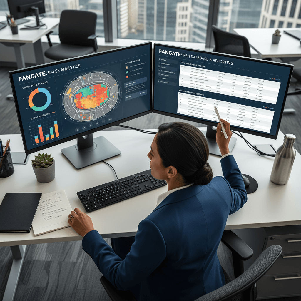 League administrator using FANGATE Enterprise plan with analytics dashboard