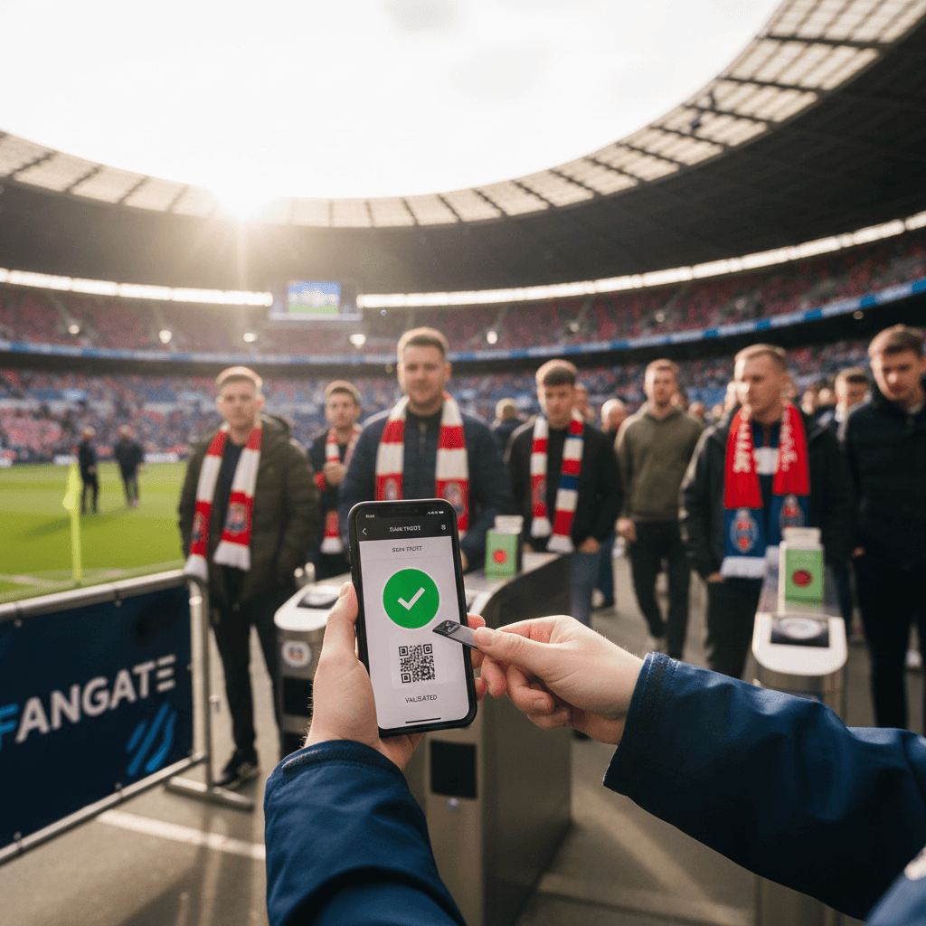 QR Code Scanning at Stadium Turnstile